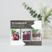 BUDGET Foto Collage AFSTUDEREN Aankondiging Kaarte (Staand voorkant)