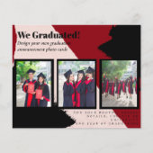 BUDGET Foto Collage AFSTUDEREN Aankondiging Kaarte (Voorkant)