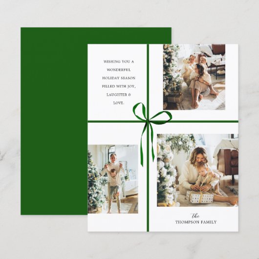 BUDGET Foto Collage Groene Doos Lint Kerstmis (Voorkant / Achterkant)