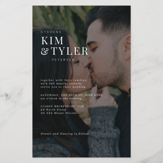 Budget foto collage QR code bruiloft uitnodiging (Voorkant)