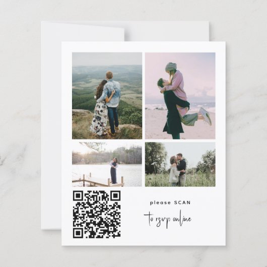 Budget foto collage QR CODE trouwuitnodiging (Achterkant)