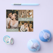 Budget Foto Collage Sage Bruiloft Dank u Script Flyer (Enkel)