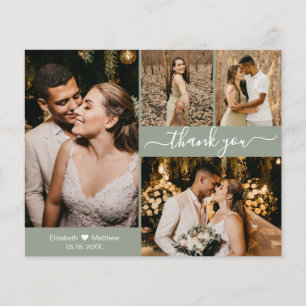 Budget Foto Collage Sage Bruiloft Dank u Script Flyer