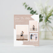 BUDGET Foto Collage Save Date Moderne Abstract (Staand voorkant)