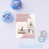 BUDGET Foto Collage Save Date Moderne Abstract Flyer (Enkel)