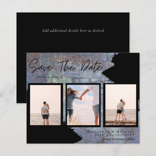 BUDGET Foto collage Save Date Weddenschap Modern (Voorkant / Achterkant)