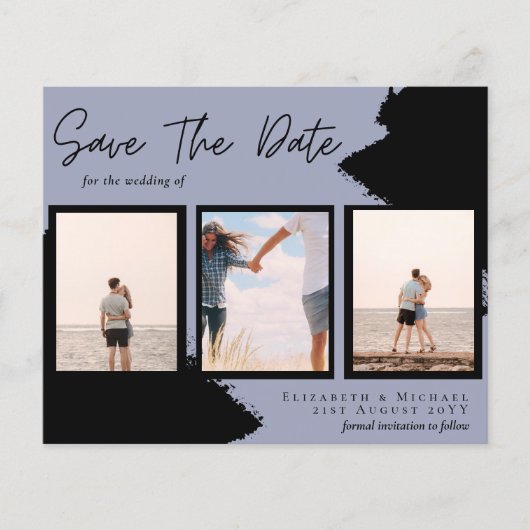 BUDGET Foto collage Save Date Weddenschap Modern (Voorkant)