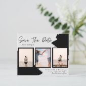 BUDGET Foto collage Save Date Weddenschap Modern (Staand voorkant)