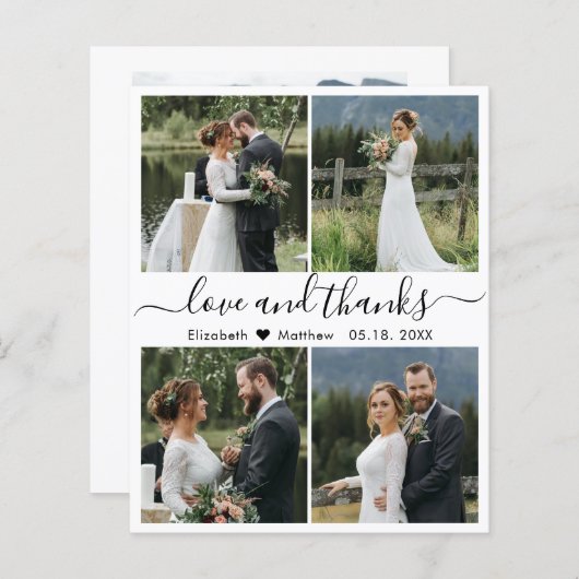 Budget Foto Collage Script Weddenschap Bedankt (Voorkant / Achterkant)