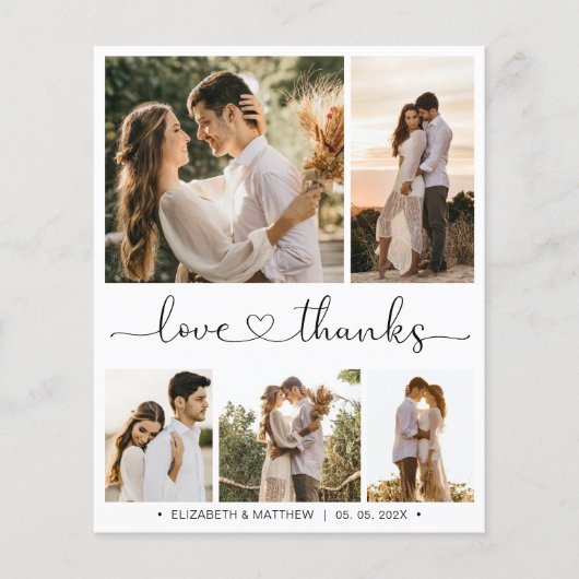 Budget Foto Collage Weddenschap Bedankt Flyer (Voorkant)
