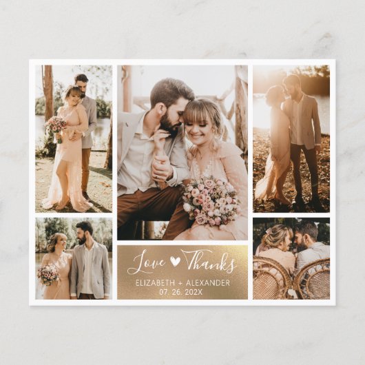 Budget Foto Collage Weddenschap Bedankt Flyer (Voorkant)