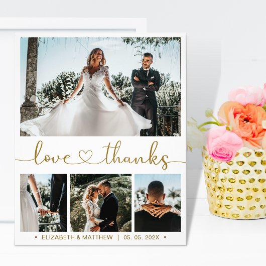 Budget Foto Collage Weddenschap Bedankt Flyer