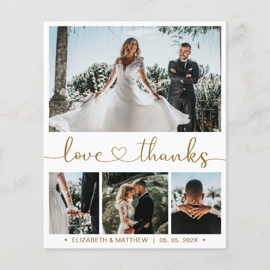 Budget Foto Collage Weddenschap Bedankt Flyer (Voorkant)