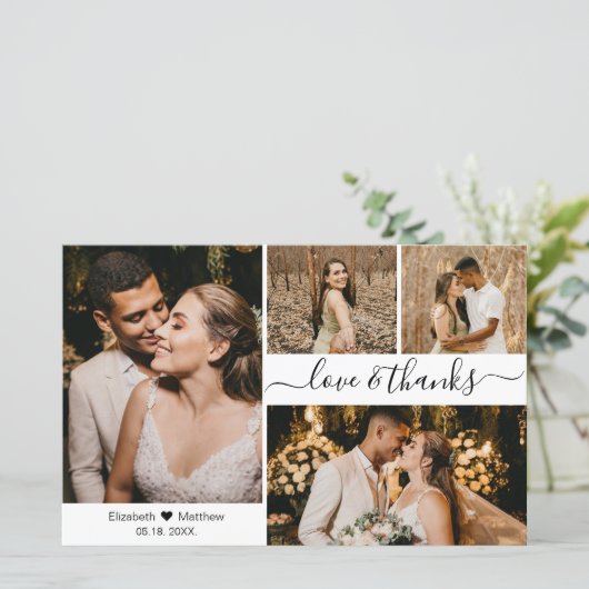 Budget Foto Collage Weddenschap Hartelijk dank (Staand voorkant)