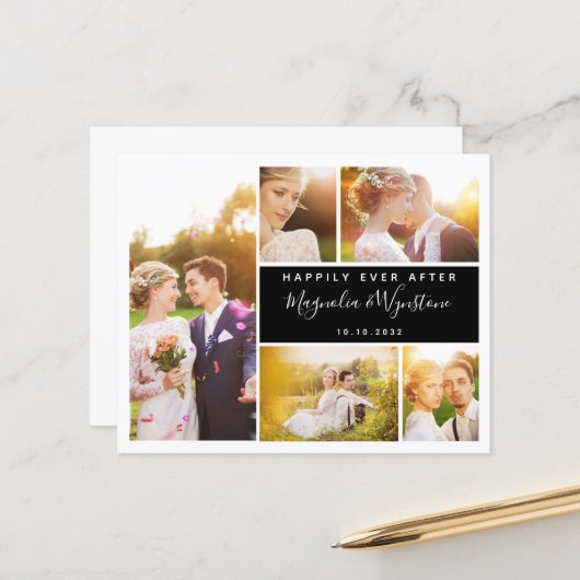 Budget Foto Collage Weddenschap Hartelijk dank (Voorkant / Achterkant in situ)