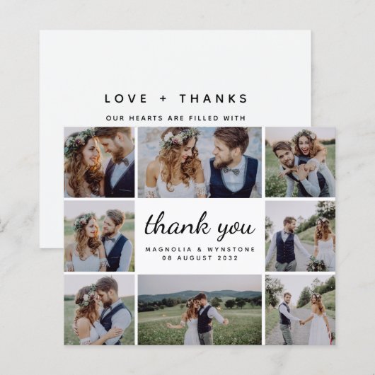 Budget Foto Collage Weddenschap Hartelijk dank (Voorkant / Achterkant)