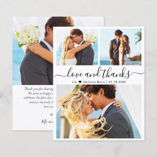 Budget foto Collage Weddenschap Hartelijk dank (Voorkant / Achterkant)
