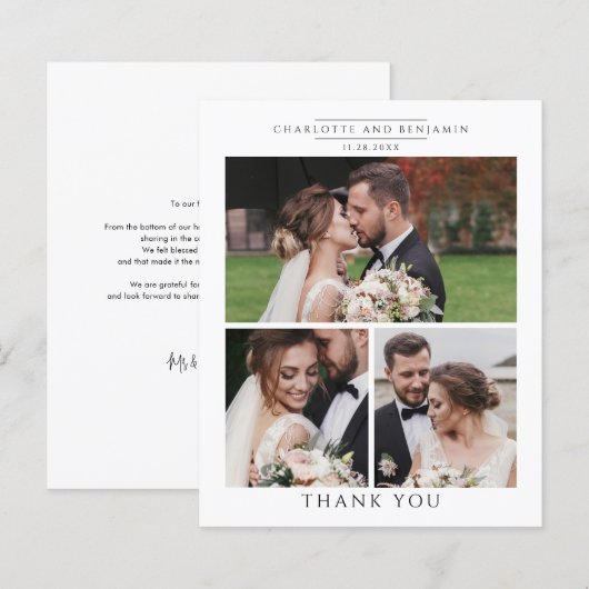 Budget Foto Collage Wedding Bedankt (Voorkant / Achterkant)