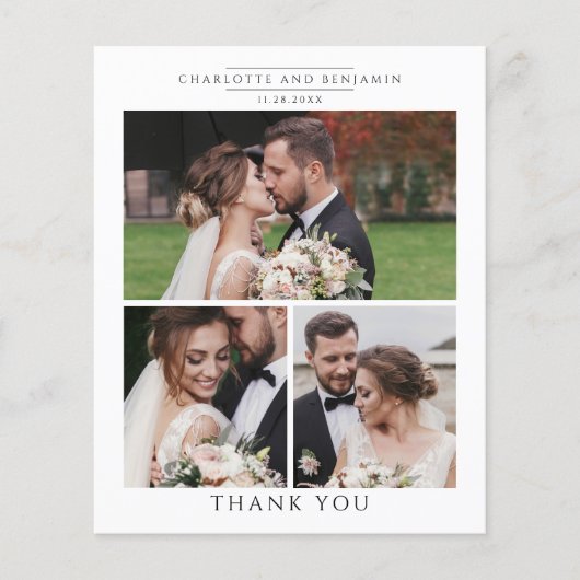 Budget Foto Collage Wedding Bedankt (Voorkant)