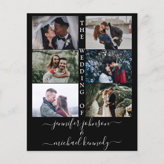 Budget Foto Collage Wedding Invitation Modern (Voorkant)