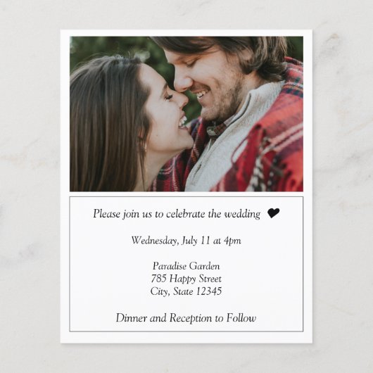 Budget Foto Collage Wedding Invitation Modern (Achterkant)