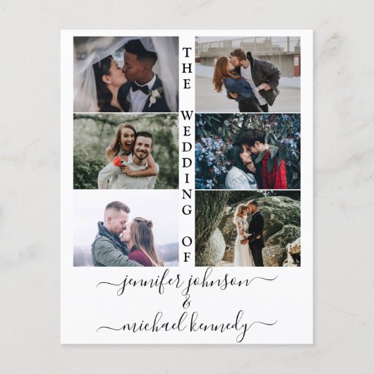 Budget Foto Collage Wedding Invitation Modern (Voorkant)
