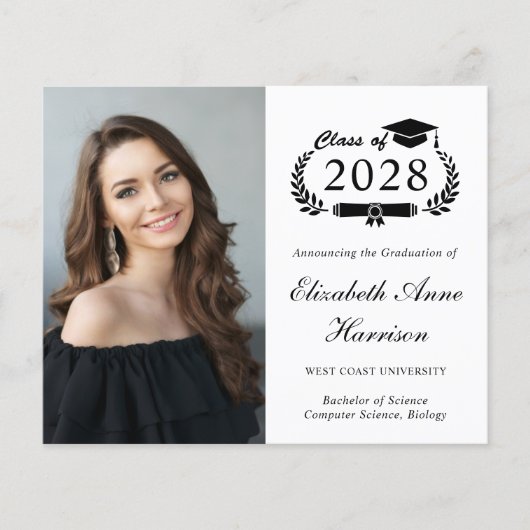 Budget foto College afstuderen Aankondiging (Voorkant)