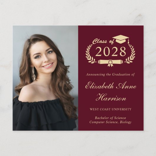 Budget foto College afstuderen Aankondiging (Voorkant)