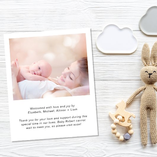 Budget Foto Dank u geboorteaankondiging