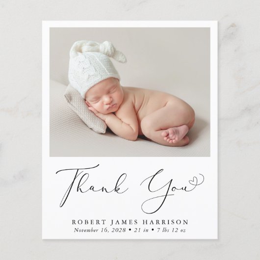 Budget Foto Dank u geboorteaankondiging (Voorkant)