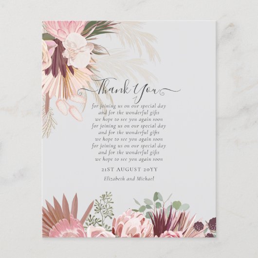 BUDGET Foto Dankkaart Pampas Gras Bruiloft (Voorkant)