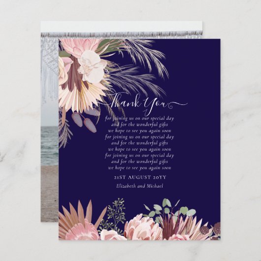 BUDGET Foto Dankkaart Pampas Gras Bruiloft (Voorkant / Achterkant)