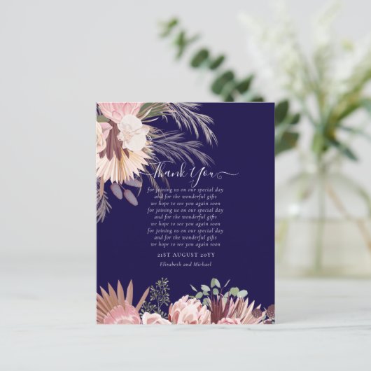 BUDGET Foto Dankkaart Pampas Gras Bruiloft (Staand voorkant)