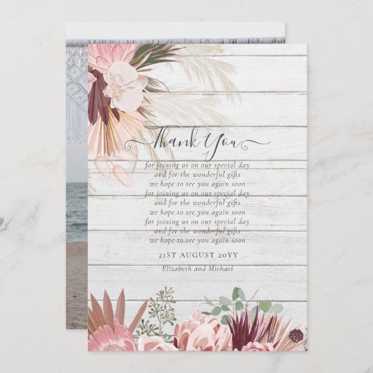 BUDGET Foto Dankkaart Pampas Gras Bruiloft (Voorkant / Achterkant)