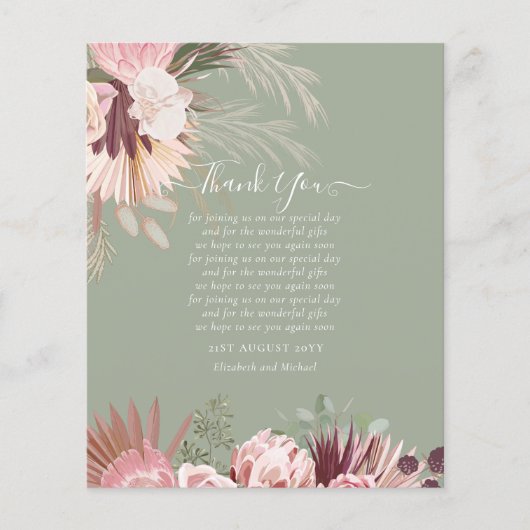 BUDGET Foto Dankkaart Pampas Gras Bruiloft (Voorkant)