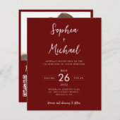 Budget Foto Details QR Website Bourgundy Wedding (Voorkant / Achterkant)