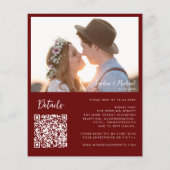 Budget Foto Details QR Website Bourgundy Wedding (Achterkant)