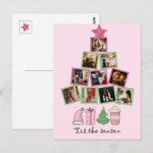 Budget foto Dit het seizoen Roze & Groene Kerstmis Briefkaart (Voorkant / Achterkant)