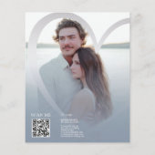 Budget foto Dusty Blue & Silver Heart QR bruiloft (Achterkant)
