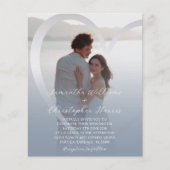Budget foto Dusty Blue & Silver Heart QR bruiloft (Voorkant)