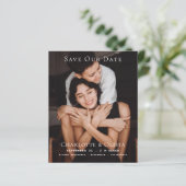 BUDGET Foto Eenvoudig Save The Date Bruiloft (Staand voorkant)