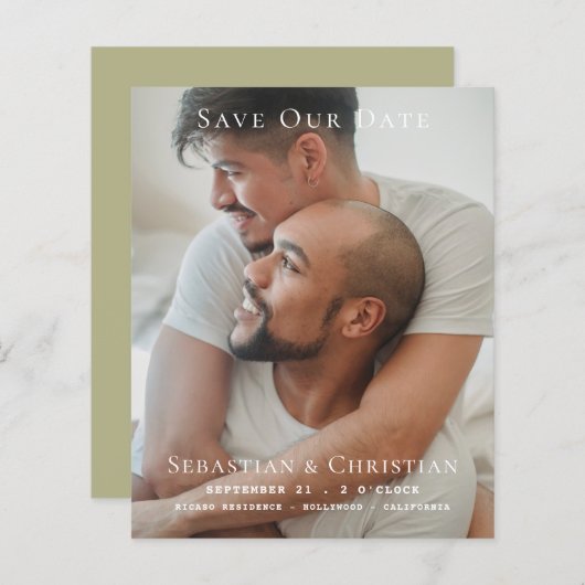 BUDGET Foto Eenvoudig Save The Date Bruiloft (Voorkant / Achterkant)