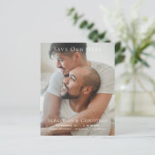 BUDGET Foto Eenvoudig Save The Date Bruiloft (Staand voorkant)