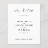 Budget foto eenvoudige elegante bruiloft bespaar d flyer (Voorkant)