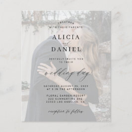 Budget foto elegant bruiloft uitnodiging