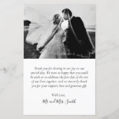 Budget Foto Elegant Wedding Dank u Kaart voor scri (Achterkant)