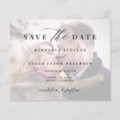Budget foto elegante script huwelijksaankondiging flyer (Voorkant)