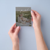 Budget Foto Elegante Script QR Code Bruidsfeest Flyer (Hand)