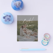 Budget Foto Elegante Script QR Code Bruidsfeest Flyer (Enkel)