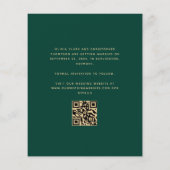 Budget Foto Emerald Green Gold QR Save the Date (Achterkant)